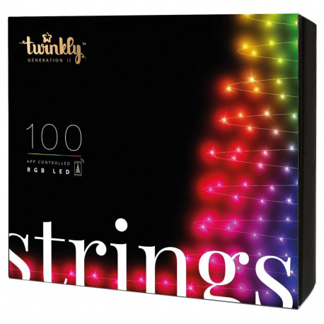 Twinkly Strings nutikad LED-tuled 100 RGB (mitmevärviline), 8 m, must juhe, RGB – 16M+ värvi