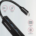 AXAGON HMC-GL3A USB-C jaotur, 3x USB-A, Gbit-LAN, must