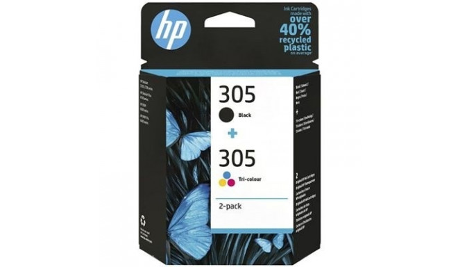 HP 305 2-pack kolmekarva/must originaal tindikassett