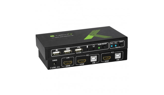 Techly 2x1 USB HDMI 4Kx2K IDATA KVM-HDMI2U KVM-lüliti Must