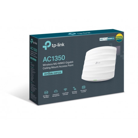 TP-Link Omada EAP225 juhtmevaba pääsupunkt 1350 Mbit/s valge Power over Ethernet (PoE)