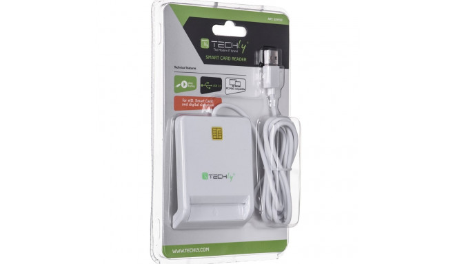 Techly Compact /Writer USB2.0 White I-CARD CAM-USB2TY smart card reader Indoor