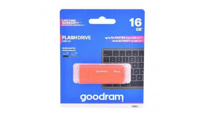 Goodram UME3-0160O0R1 USB flash drive 16 GB USB Type-A 3.2 Gen 1 (3.1 Gen 1) Orange