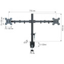 Techly ICA-LCD 382-D monitor mount / stand 68.6 cm (27") Black Desk