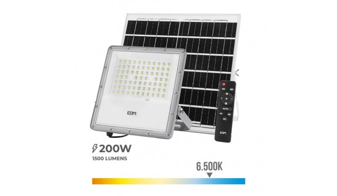 Prožektoru projektors EDM Tālvadības pults Fotoelektriskais saules panelis 200 W 1500 Lm 35 x 35 cm 