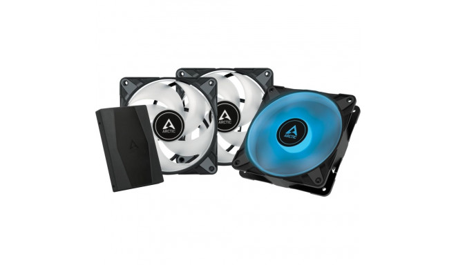 Arctic P12 PWM PST RGB 0dB ventilaator 3-pack + hub (ACFAN00229A)