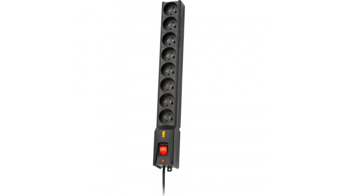 Lestar LX 810 surge protector power strip 8 sockets 3 m black