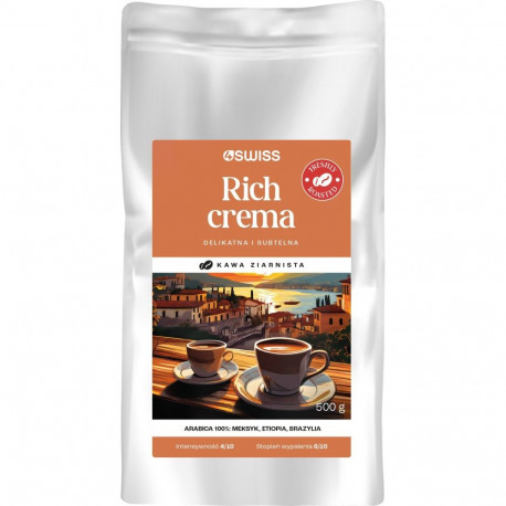 Coffee beans 4Swiss Rich Crema freshly roasted 500 g
