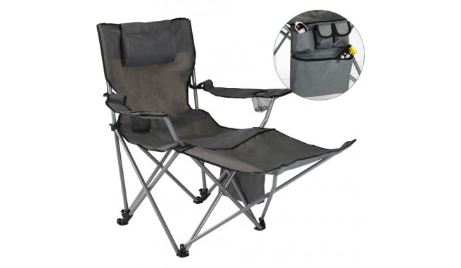 HI HI Luxury camping chair with footrest, anthracite (423912)