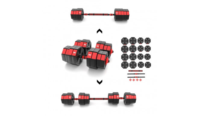 Adjustable weight dumbbell and barbell set HMS 40kg - 2 pcs