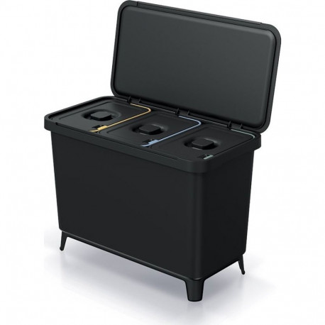 KEDEN SYSTEMA WASTE BIN 3x10L - BLACK RECYCLING