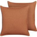 Beliani Lumarko 2 linen decorative pillows 45 x 45 cm orange SAGINA!