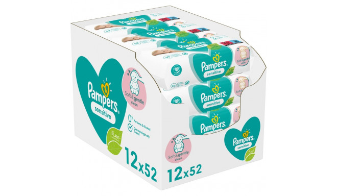 Pampers Sensitive wet wipes 12x52pcs.