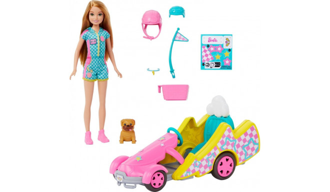 Barbie doll Mattel Gokart Stacie Movie vehicle and doll + dog HRM08