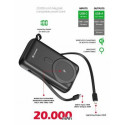 Swissten Power Bank 20000 mAh 20W with Built-In Cables USB-C And Lightning (MagSafe compatible)