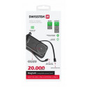 Swissten Power Bank 20000 mAh 20W with Built-In Cables USB-C And Lightning (MagSafe compatible)