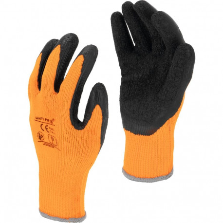 soojendatud polüesterkummist kindad l250808p, 12 paari, "8", ce, lahti