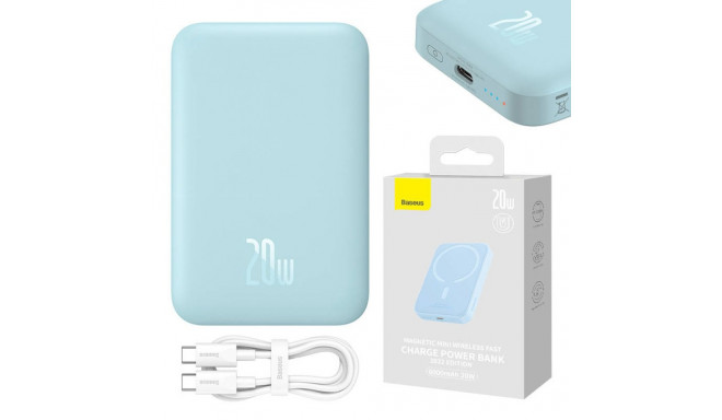 Powerbank Baseus Magnetic Mini 6000mAh, USB-C  20W MagSafe (blue)