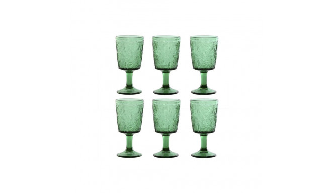 Set of cups Home ESPRIT Green Crystal 285 ml (6 Units)