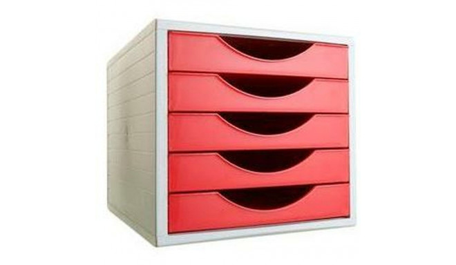 Modular Filing Cabinet Archivo 2000 ArchivoTec Serie 4000 5 drawers Din A4 Red 34 x 27 x 26 cm