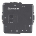 Manhattan KVM Switch Compact 2-Port, 2x USB-A, Cables included, Audio Support, Control 2x computers 