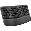 Logitech Wave Keys keyboard Office RF Wireless + Bluetooth QWERTZ German Graphite