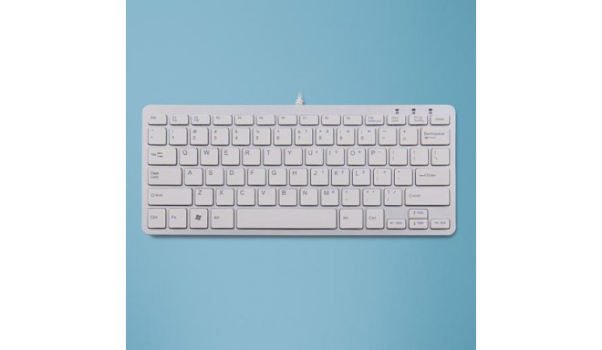 R-Go Tools Ergonomic keyboard R-Go Compact, compact keyboard, flat design, QWERTY (US), wired, white