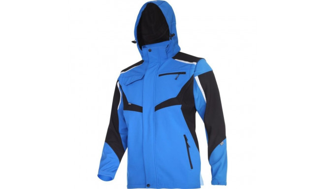 Lahti Pro softshell jacket with hood and detachable sleeves, blue/black, "XL" (L4093004)