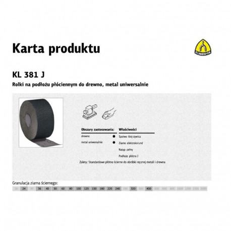 KLINGSPOR lihvriiderull KL381J 150mm 120 (50mb)