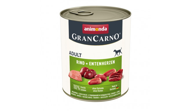 ANIMONDA GranCarno Adult veiseliha ja pardisüdamed märg koeratoit 400g