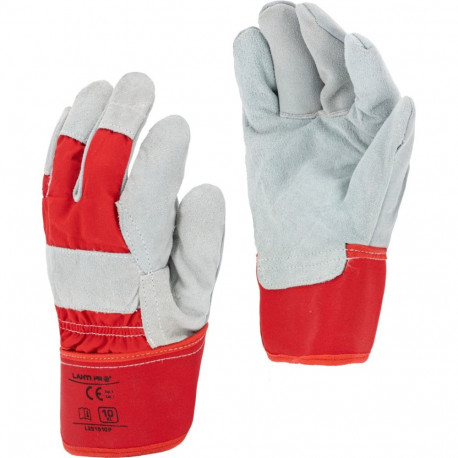 soojendatud veisenahast punased kindad l251510p, kaart, "10", ce, lahti