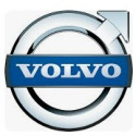 Keyring Volvo, leather, metal with logo