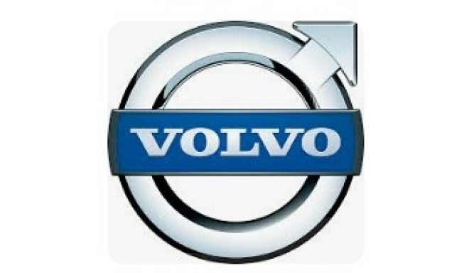 Keyring Volvo, leather, metal with logo