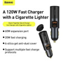 Baseus CCBT-C0G mobile device charger Mobile phone Grey Cigar lighter Fast charging Auto