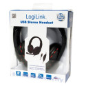 LogiLink HS0033 headphones/headset Wired Head-band Calls/Music Black, Red