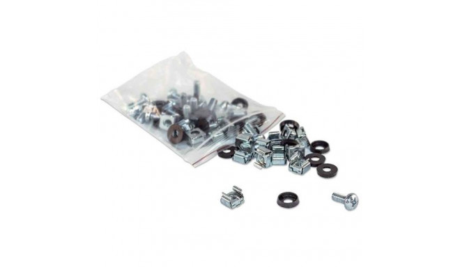 Intellinet Cage Nut Set (100 Pack), M6 Nuts, Bolts and Washers, Suitable for Network Cabinets/Server