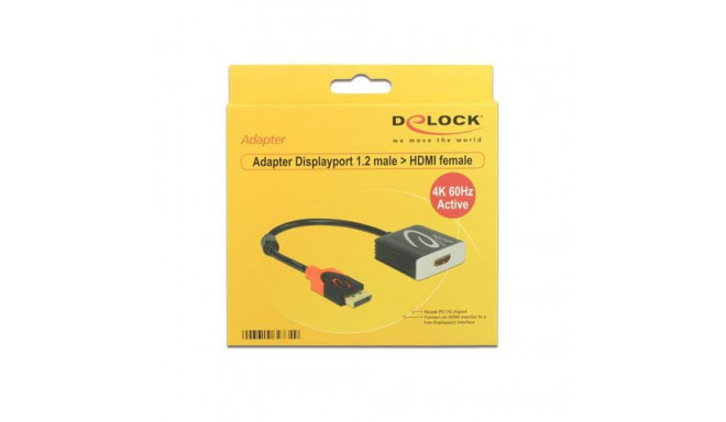 DeLOCK 62734 video cable adapter 0.2 m DisplayPort HDMI Type A (Standard) Black