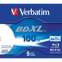 Verbatim BD-R XL 100GB* 4x Wide Inkjet Printable 5 Pack Jewel Case