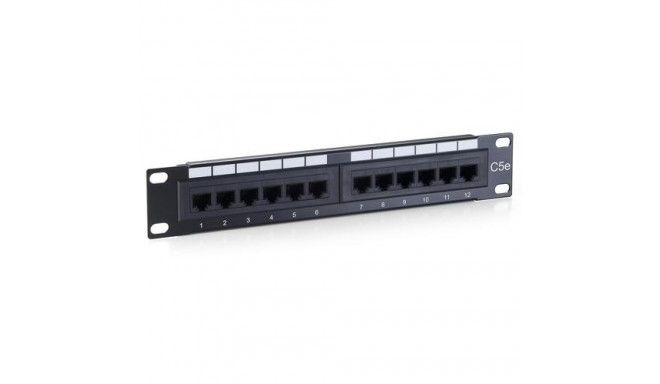 Equip 12-Port Cat.5e Unshielded Patch Panel, Black