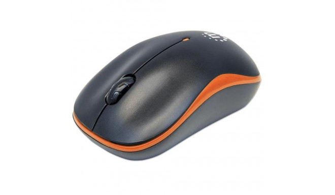 Manhattan Success Wireless Mouse, Black/Orange, 1000dpi, 2.4Ghz (up to 10m), USB, Optical, Three But