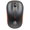 Manhattan Success Wireless Mouse, Black/Orange, 1000dpi, 2.4Ghz (up to 10m), USB, Optical, Three But