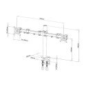 Techly 13-27&quot; Desk Stand for 2 Monitor with Clamp&quot; ICA-LCD 482-D
