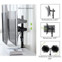Techly 13-27&quot; Desk Stand for 2 Monitor with Clamp&quot; ICA-LCD 482-D