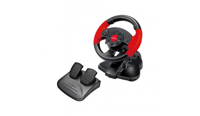 xlyne EG103 Gaming Controller Black, Red Steering wheel Digital PC, Playstation 2, Playstation 3