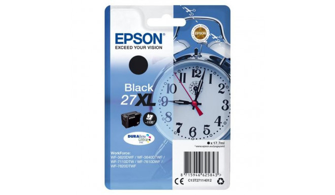 Epson Alarm clock Singlepack Black 27XL DURABrite Ultra Ink