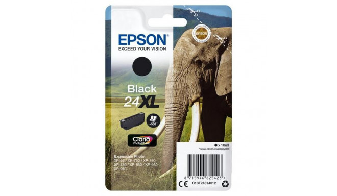 Epson Elephant Singlepack Black 24XL Claria Photo HD Ink