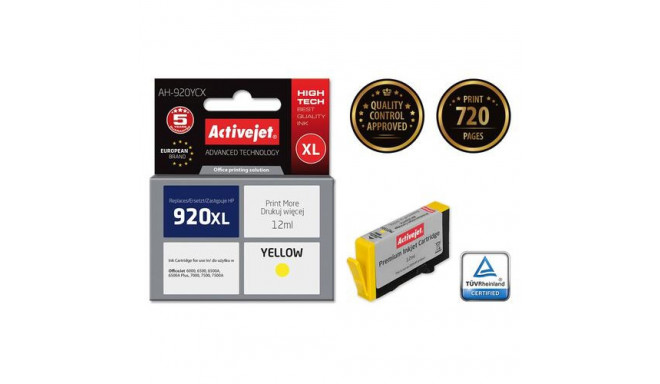 Activejet AH-920YCX ink (replacement for HP 920XL CD974AE; Premium; 12 ml; yellow)