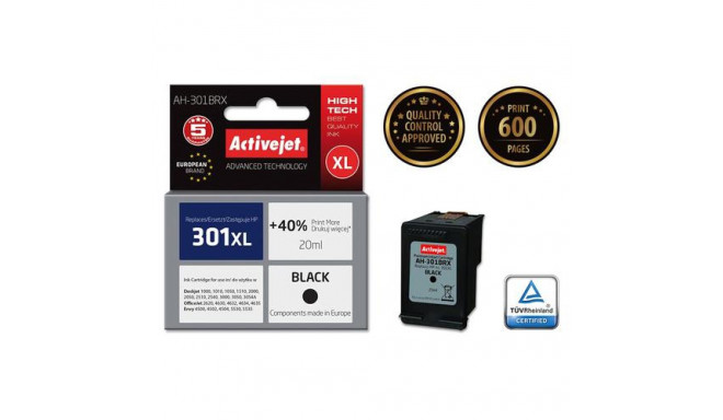 Activejet AH-301BRX ink (replacement for HP 301XL CH563EE; Premium; 20 ml; black)