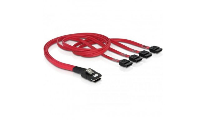 DeLOCK Cable mini SAS 36pin to 4x SATA SCSI cable Red 0.5 m