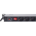 Intellinet Vertical Rackmount 12-Way Power Strip - German Type, With On/Off Switch and Overload Prot